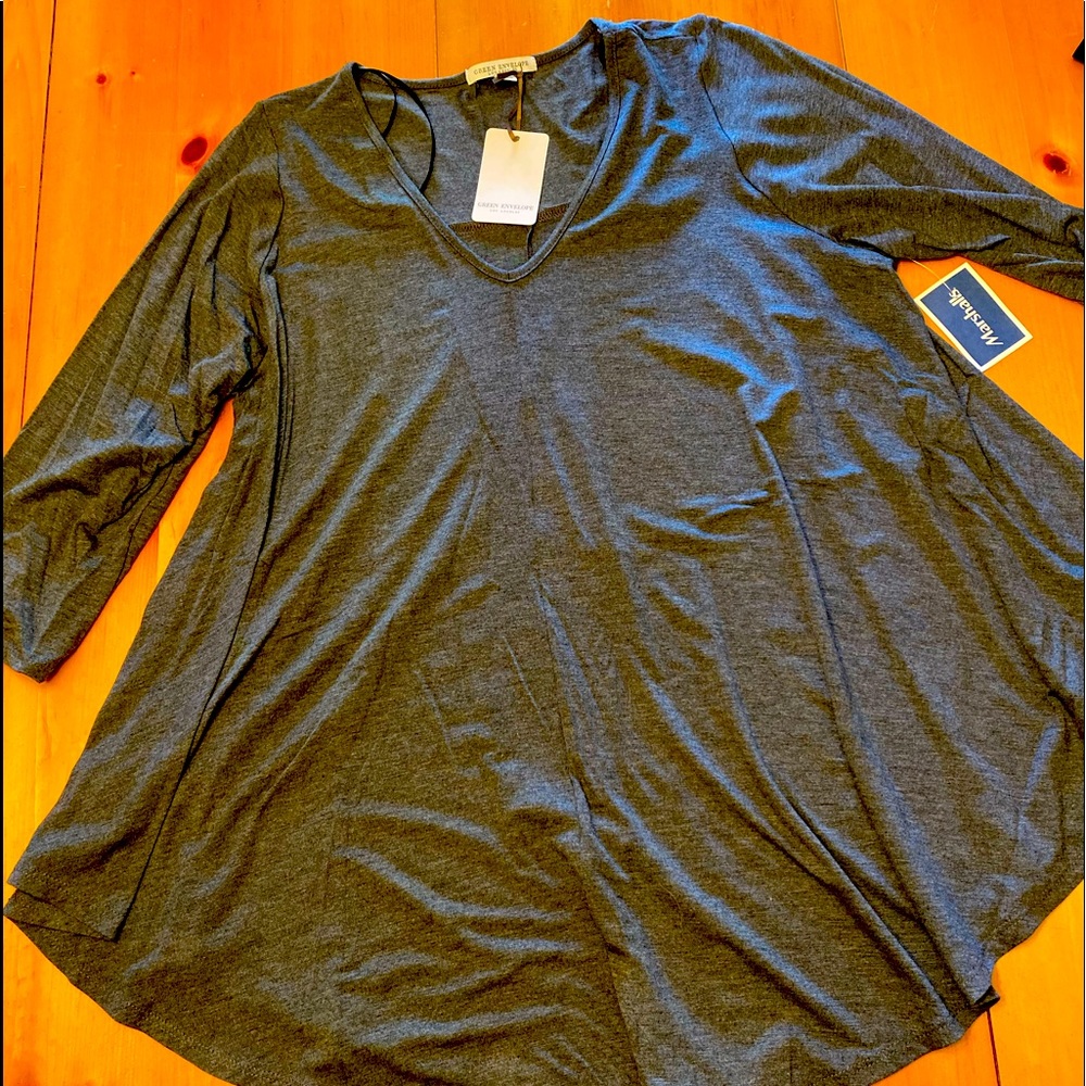 Flannel grey flouncy casual T-shirt